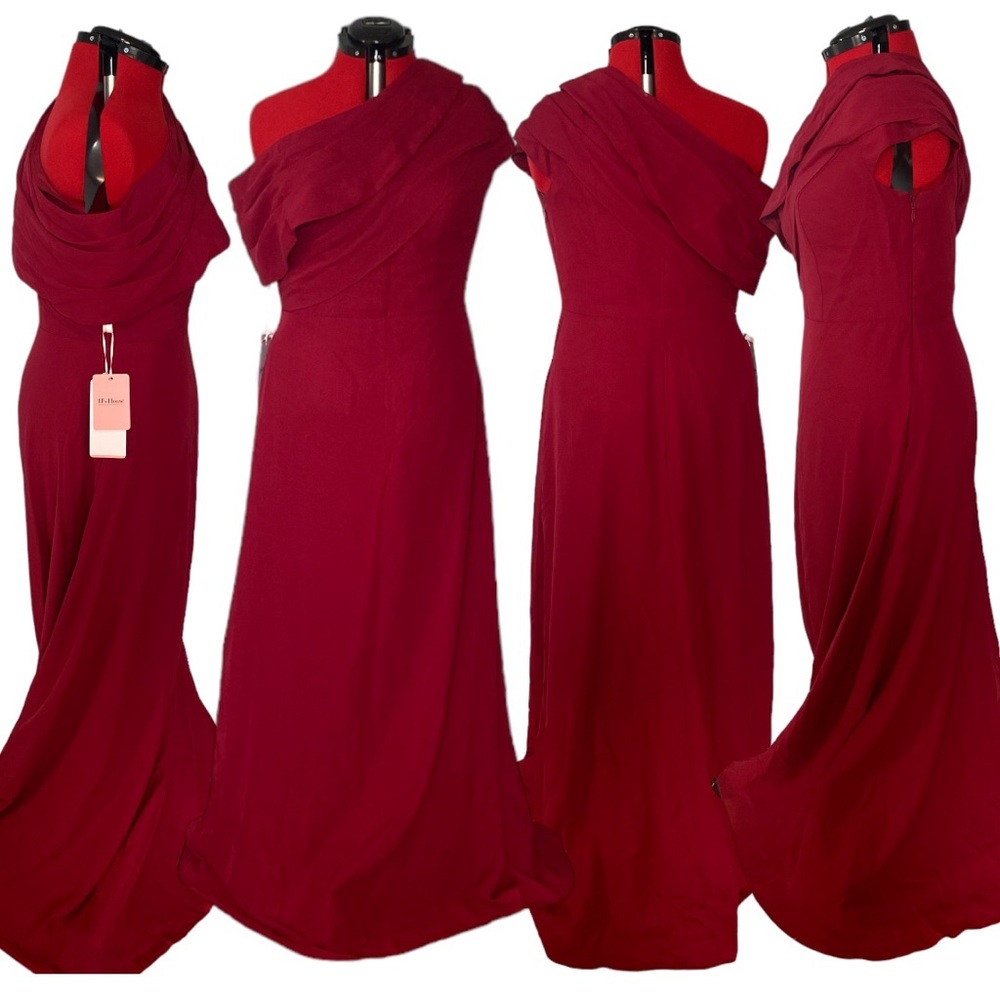 Bridesmaids, Mom of Bride Dress, Formal Wear. Burgundy. Size 14.